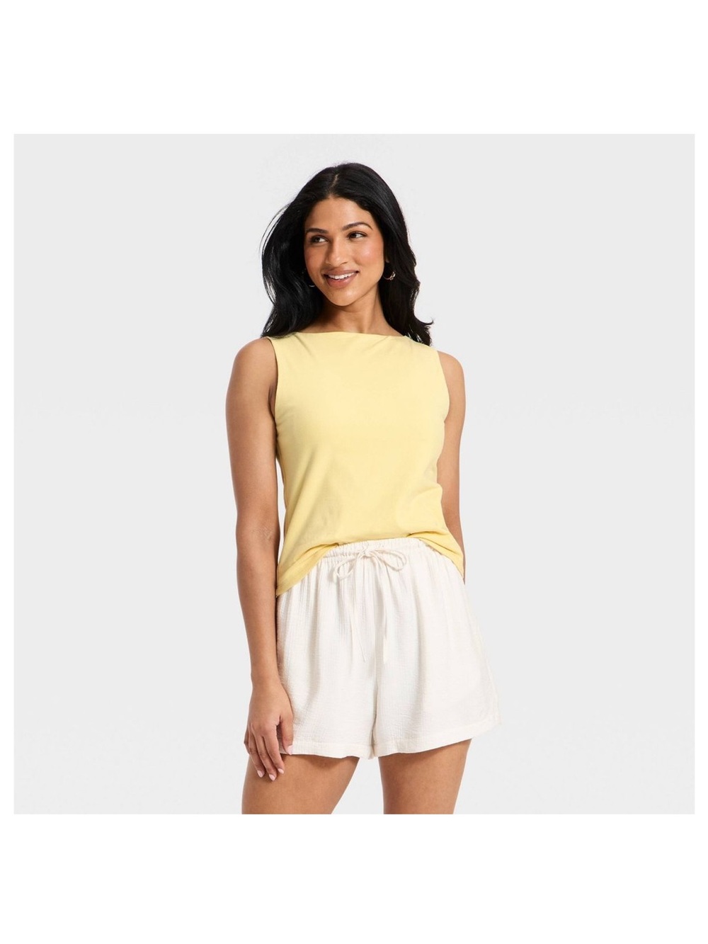 a new day Yellow Boatneck Sleeveless Tank Top